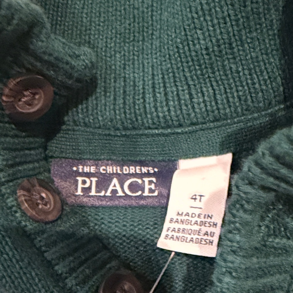 Children’s Place Teal Train Design Sweater - Picture 2 of 2